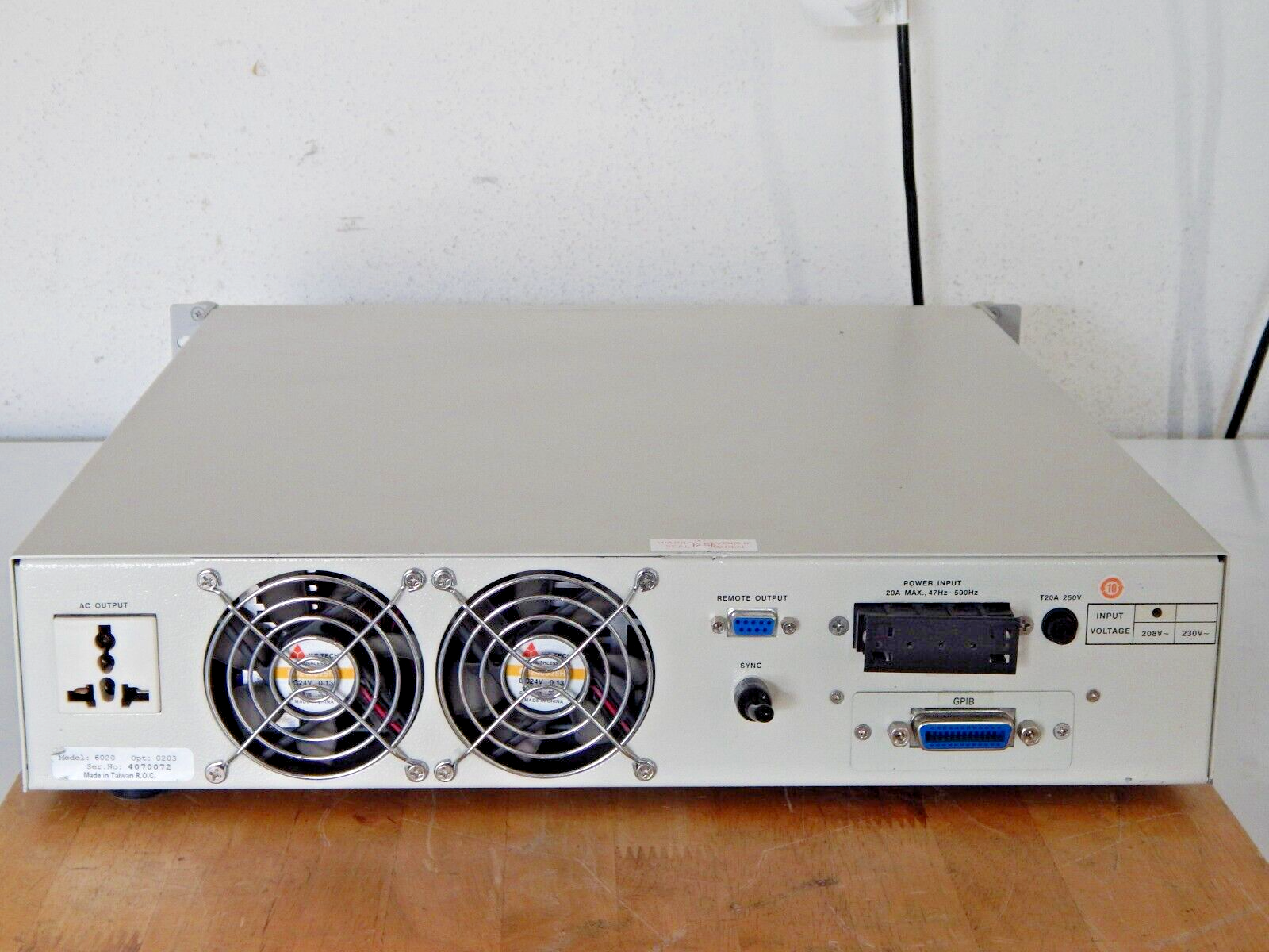 Associated Power Technologies APT6020 AC Power Source w/opt.'s 02 and 03 (4) Associated Power Technologies APT6020 AC Power Source w/opt.'s 02 and 03 (4)